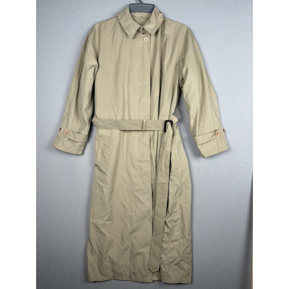 Vintage LL Bean Freeport Maine Women's Trench Coat Small Beige 3234